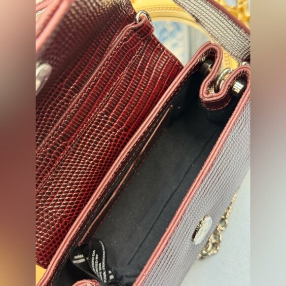 🆕 VIVIENNE WESTWOOD 🧿 NWT Small Burgundy Croc-Embossed Hazel Bag, AUTHENTIC - Picture 12 of 16
